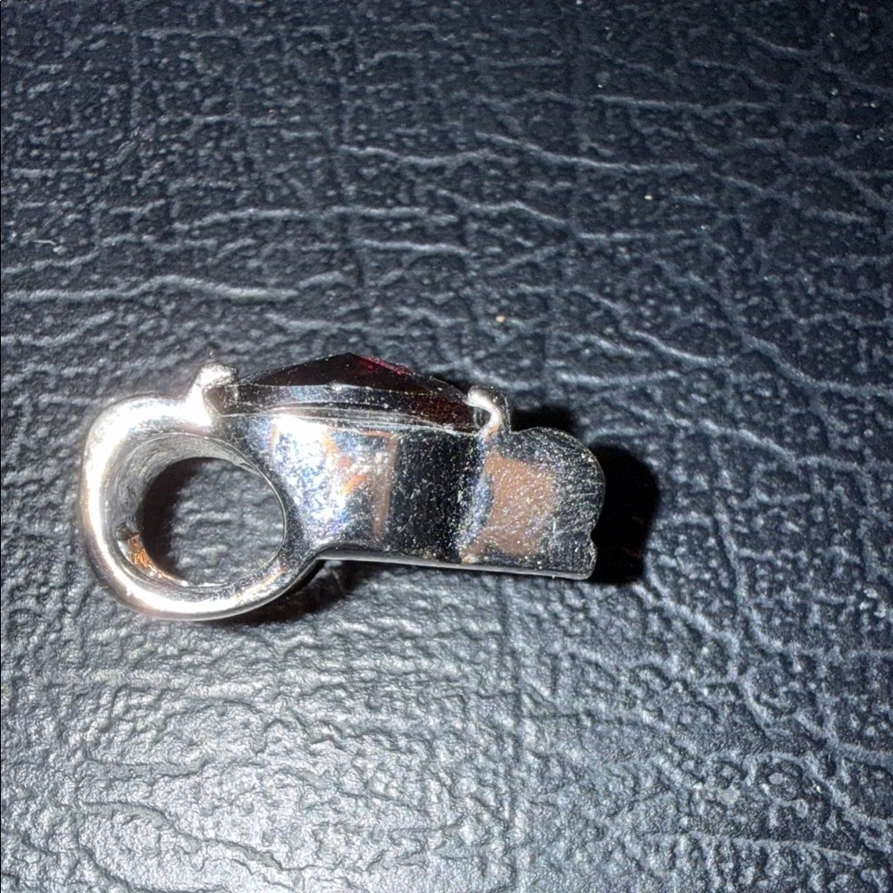 Silver and Black / Red Faceted Stone necklac elegant - Picture 4 of 10